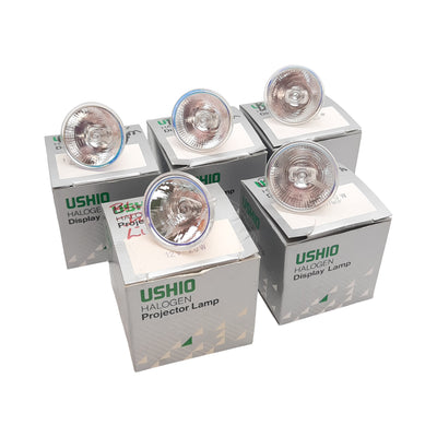 New Lot of 5 Ushio 1000617 Tungsten Halogen Lamp ø35mm, 12V 20W, 2925 Color Temp