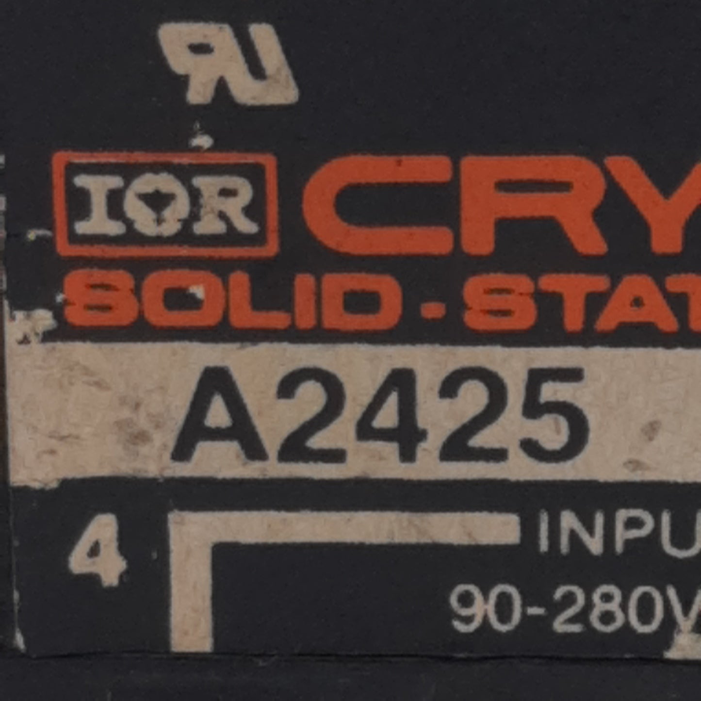 Used Crydom A2425 Solid-State Relay, SPST-NO, 90-280VAC In, 25A 240VAC Out