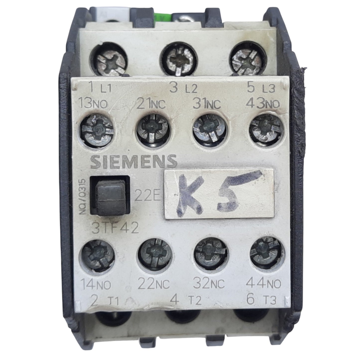Used Siemens 3TF4222-0B Contactor Relay, 3-Poles, 2NO-2NC, 10HP at 460V, Coil 24V DC