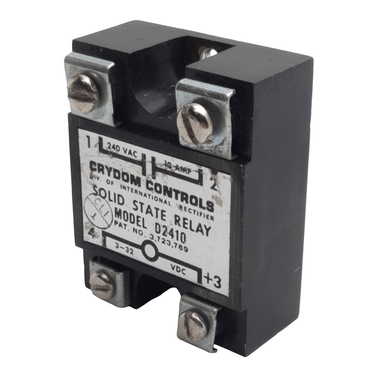 Used Crydom D2410 Hockey Puck Solid-State Relay, SPST-NO, 3-32VDC In, 10A 240VAC Out