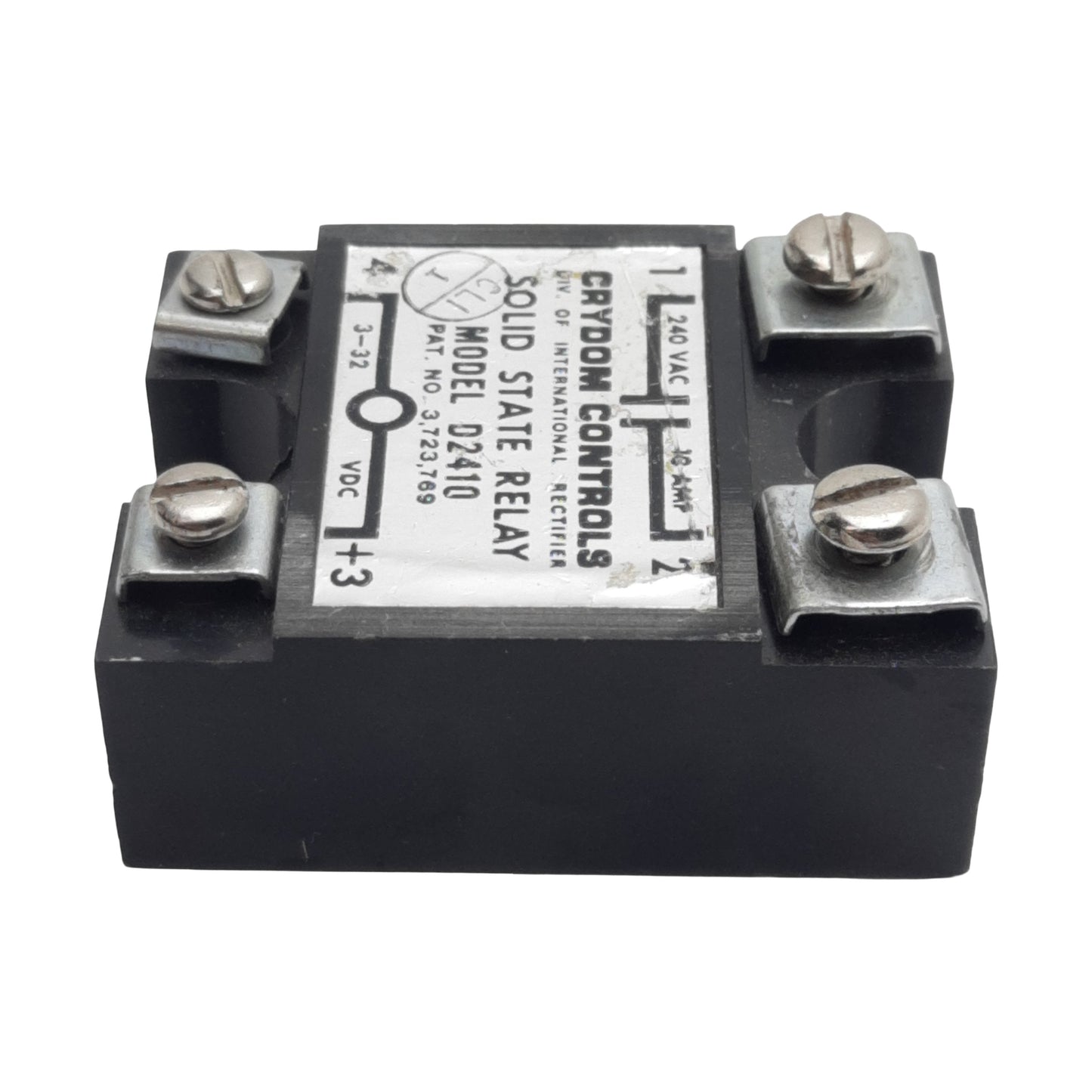 Used Crydom D2410 Hockey Puck Solid-State Relay, SPST-NO, 3-32VDC In, 10A 240VAC Out