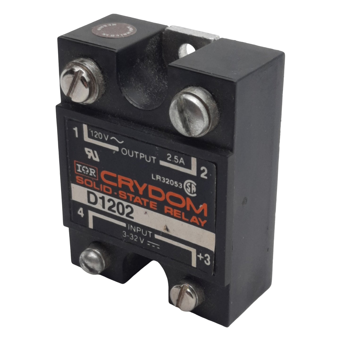 Used Crydom D1202 Hockey Puck Solid-State Relay, SPST-NO, 3-32VDC In, 2.5A 120VAC Out