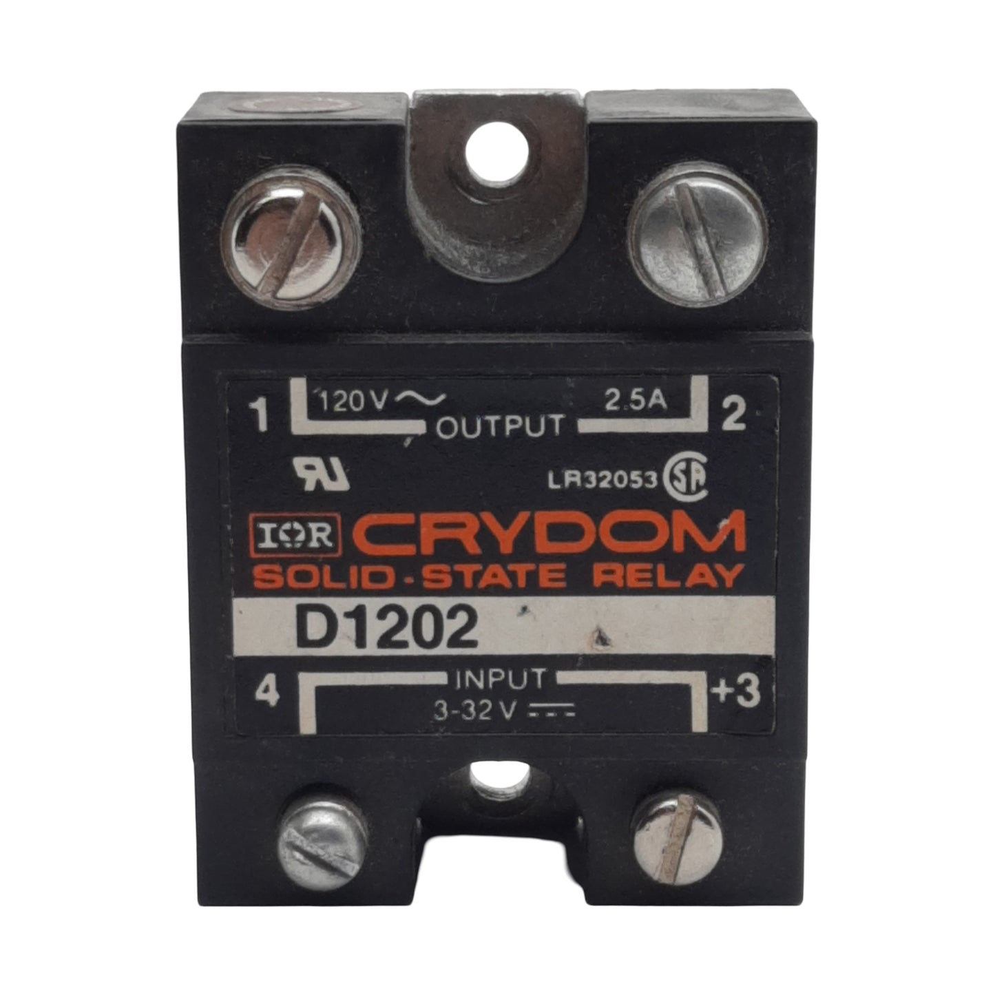 Used Crydom D1202 Hockey Puck Solid-State Relay, SPST-NO, 3-32VDC In, 2.5A 120VAC Out