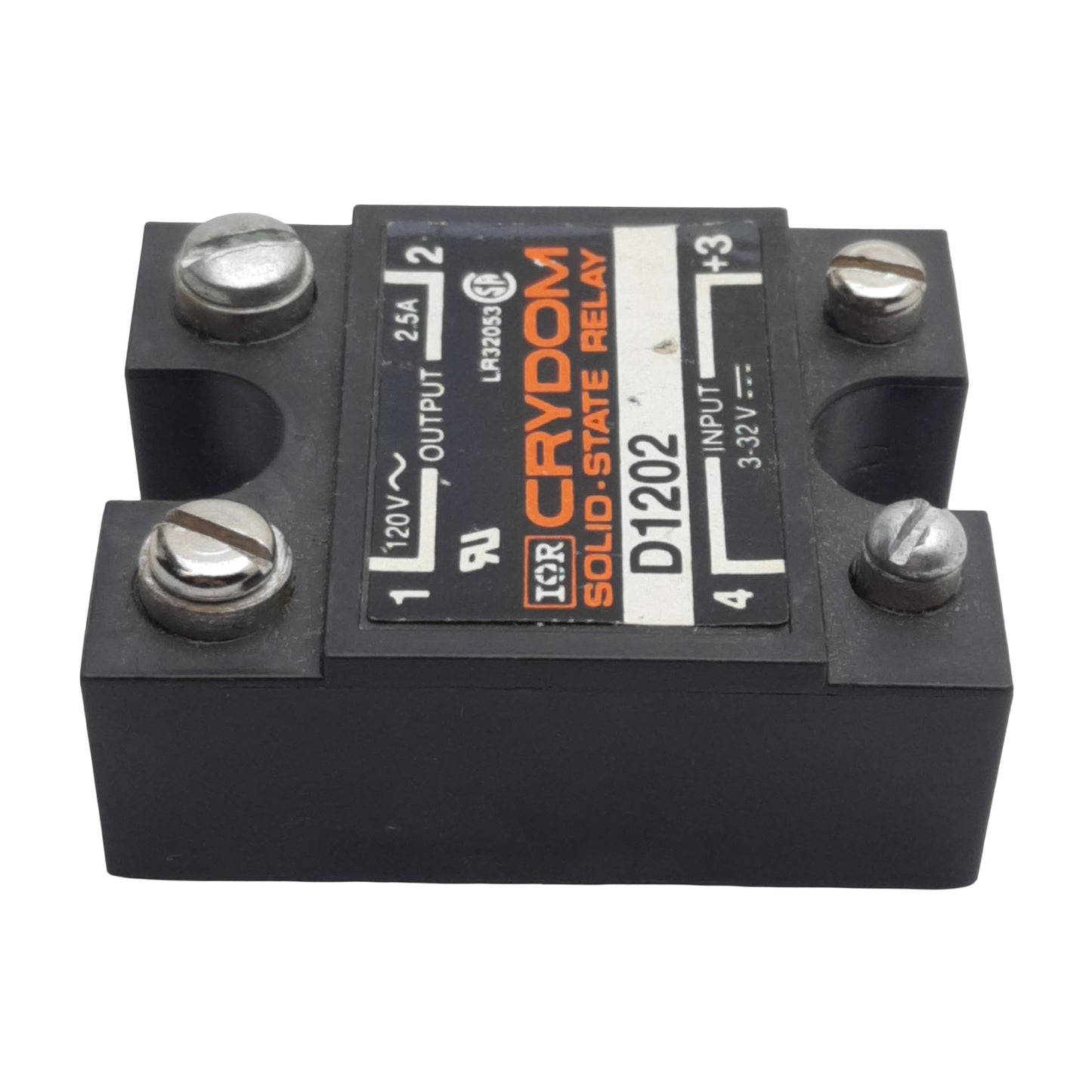 Used Crydom D1202 Hockey Puck Solid-State Relay, SPST-NO, 3-32VDC In, 2.5A 120VAC Out