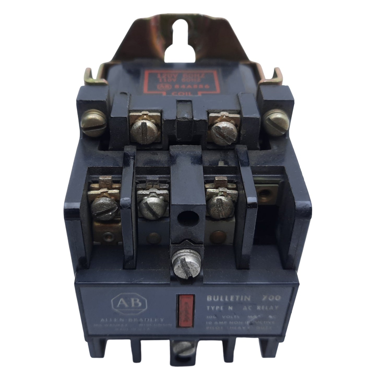 Used Allen Bradley 700-N000A1 Control Relay, 4-Poles, 10A 300V AC, Coil 110/120V AC