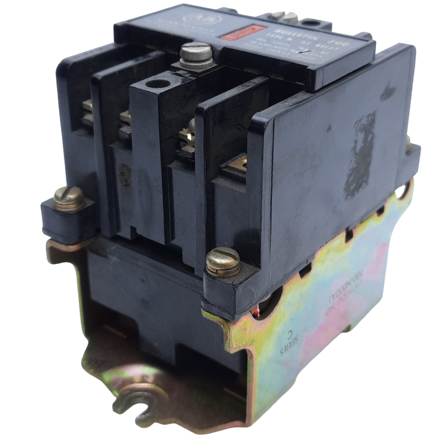 Used Allen Bradley 700-N000A1 Control Relay, 4-Poles, 10A 300V AC, Coil 110/120V AC