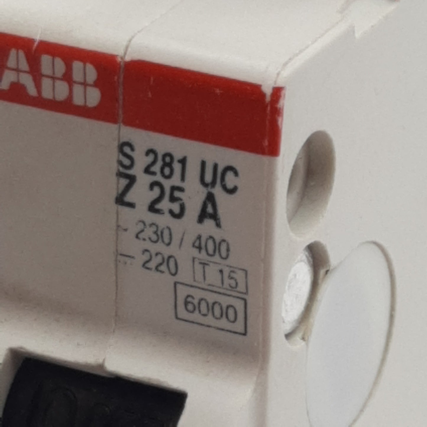 Used ABB S281UC-Z25 Circuit Breaker, 1-Pole, 25A 230/400VAC, Z-Curve, DIN Rail