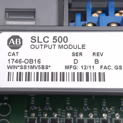 Used Allen Bradley 1746-OB16 Ser D Rev B SLC500 PLC Output Module 16-Output, 10-50VDC