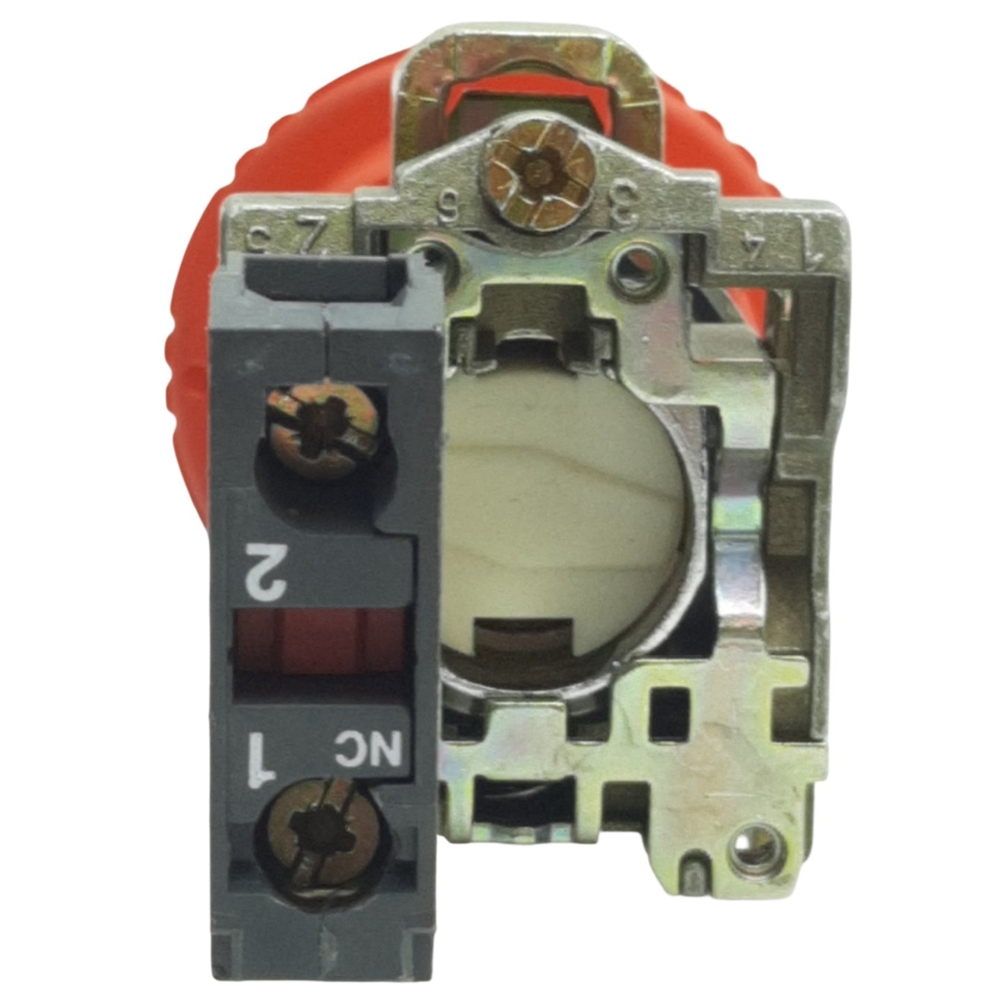 Used Schneider Electric XB4BS8442 E-Stop Twist to Release Button ø22mm, 1NC, 600V 10A