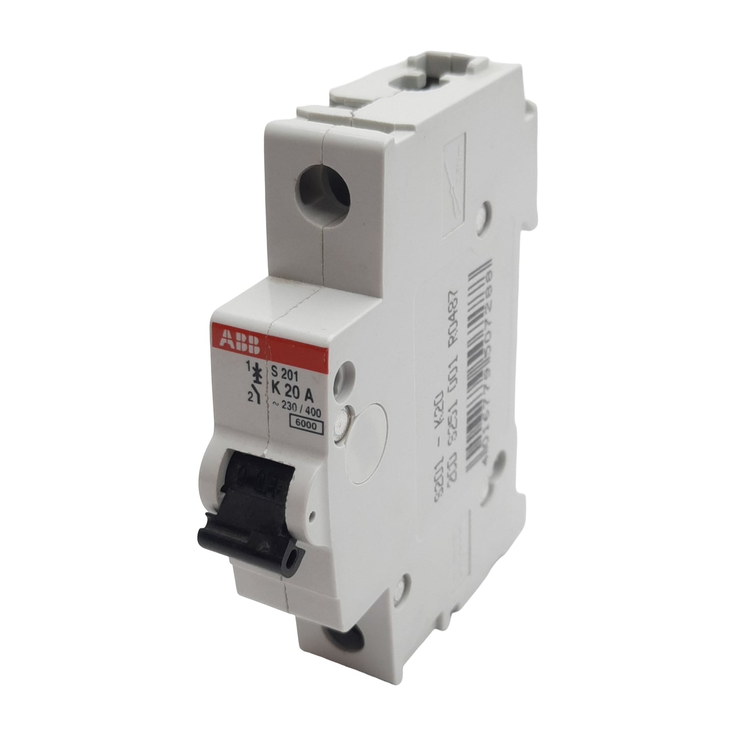 Used ABB S201-K20 Circuit Breaker, 1-Pole, 20A 230/400VAC, K-Curve, DIN Rail