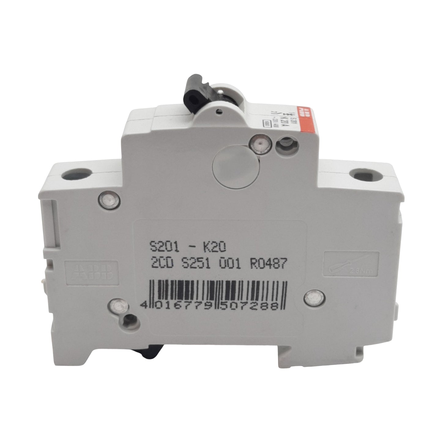 Used ABB S201-K20 Circuit Breaker, 1-Pole, 20A 230/400VAC, K-Curve, DIN Rail