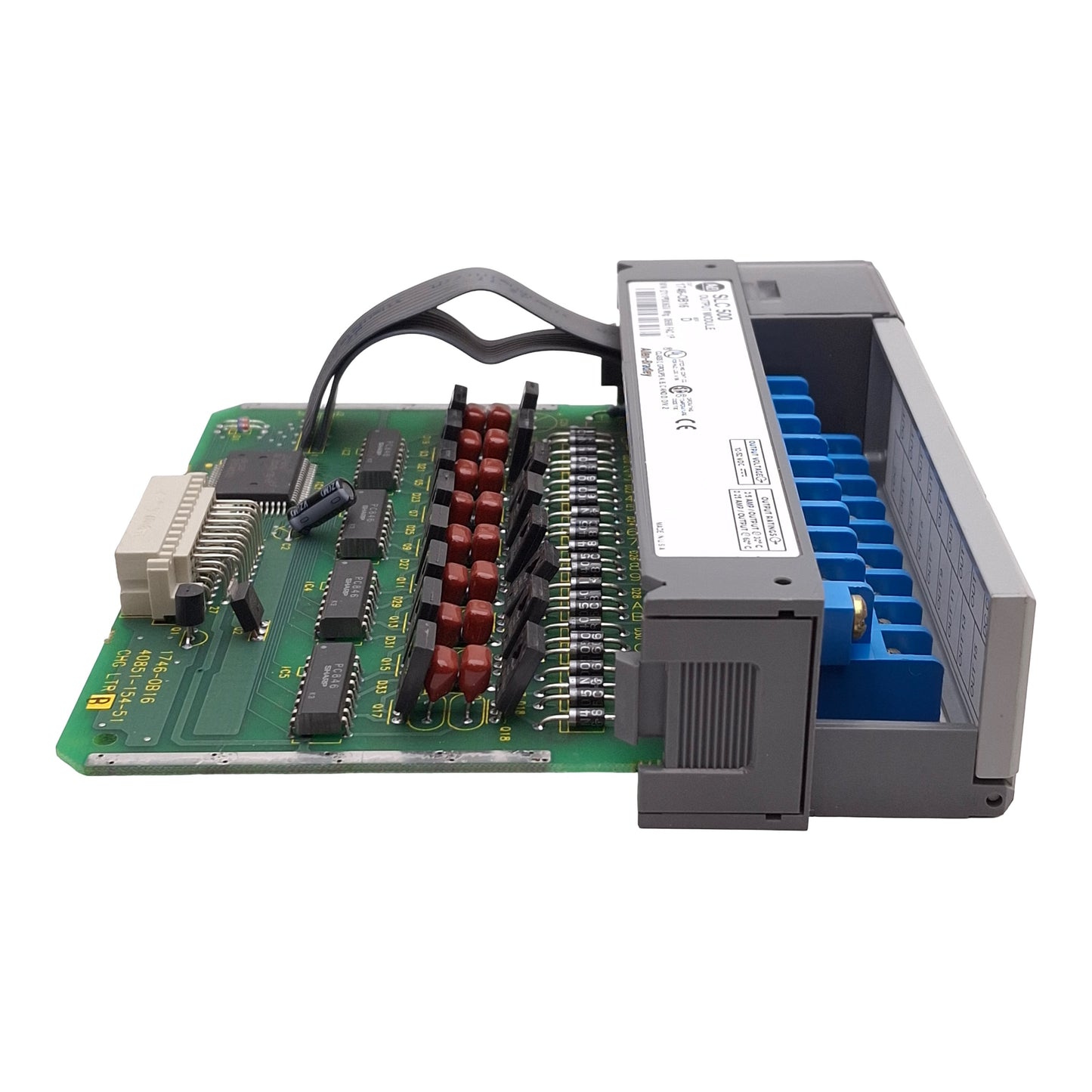 Used Allen Bradley 1746-OB16 Ser D SLC500 PLC Output Module, 16-Outputs, 10-50VDC