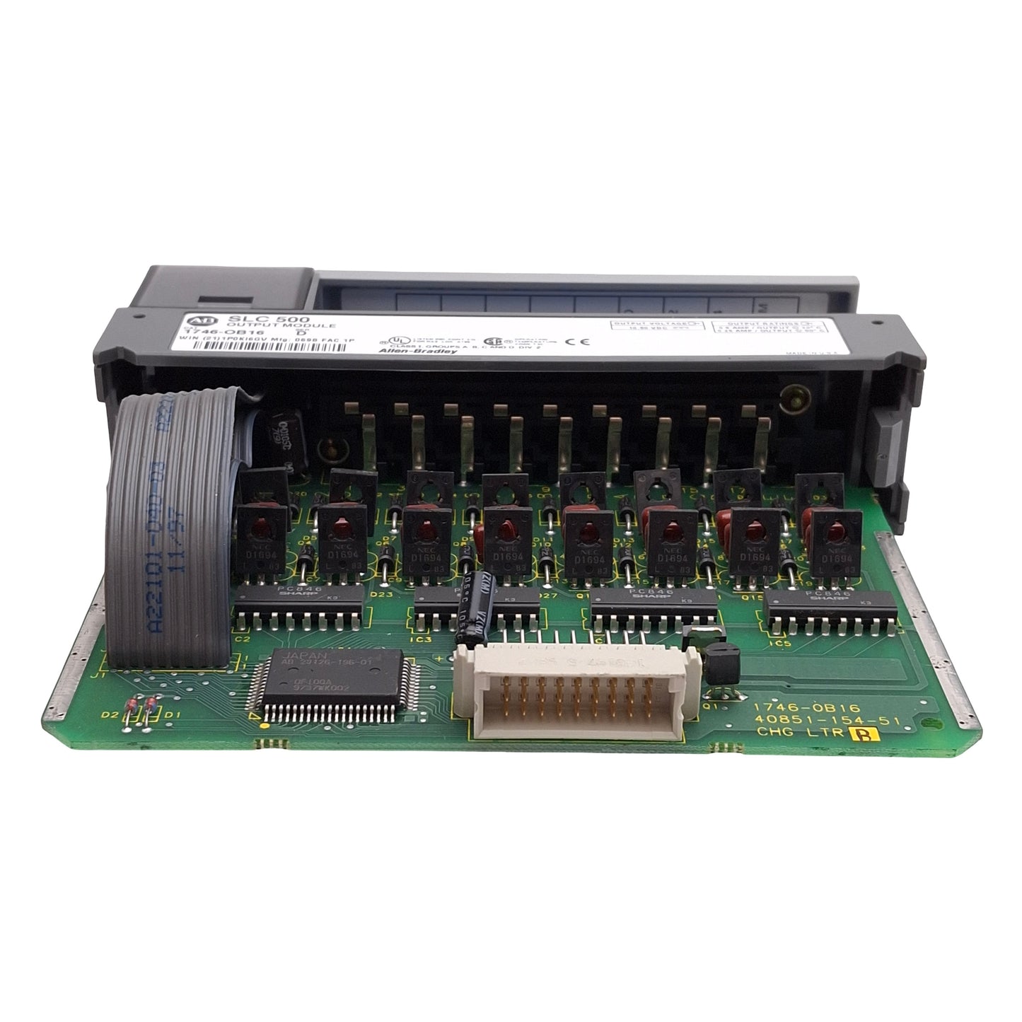 Used Allen Bradley 1746-OB16 Ser D SLC500 PLC Output Module, 16-Outputs, 10-50VDC