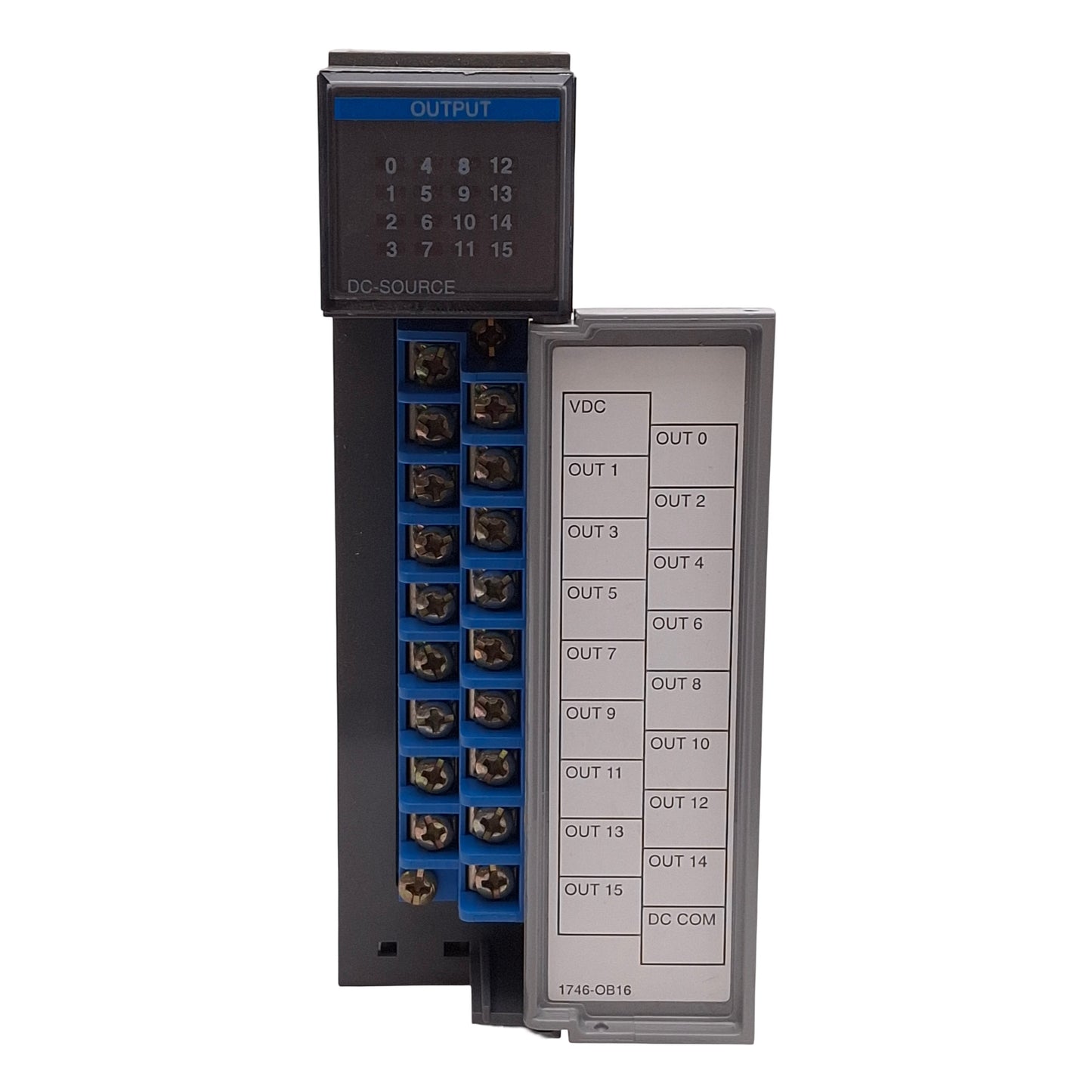 Used Allen Bradley 1746-OB16 Ser D SLC500 PLC Output Module, 16-Outputs, 10-50VDC