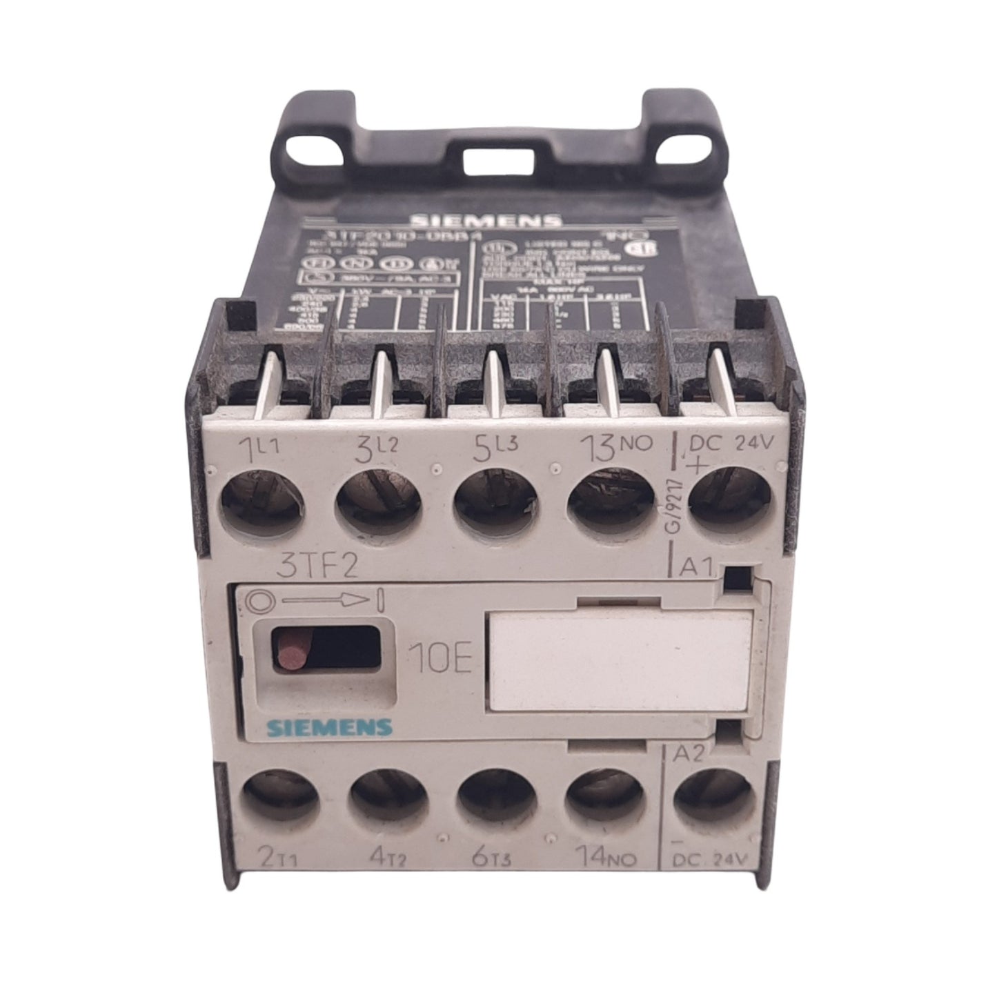 Used Siemens 3TF2010-0BB4 Contactor, 3-Pole + 1NO Aux, 3-Phase 4kW Max, 24VDC Coil