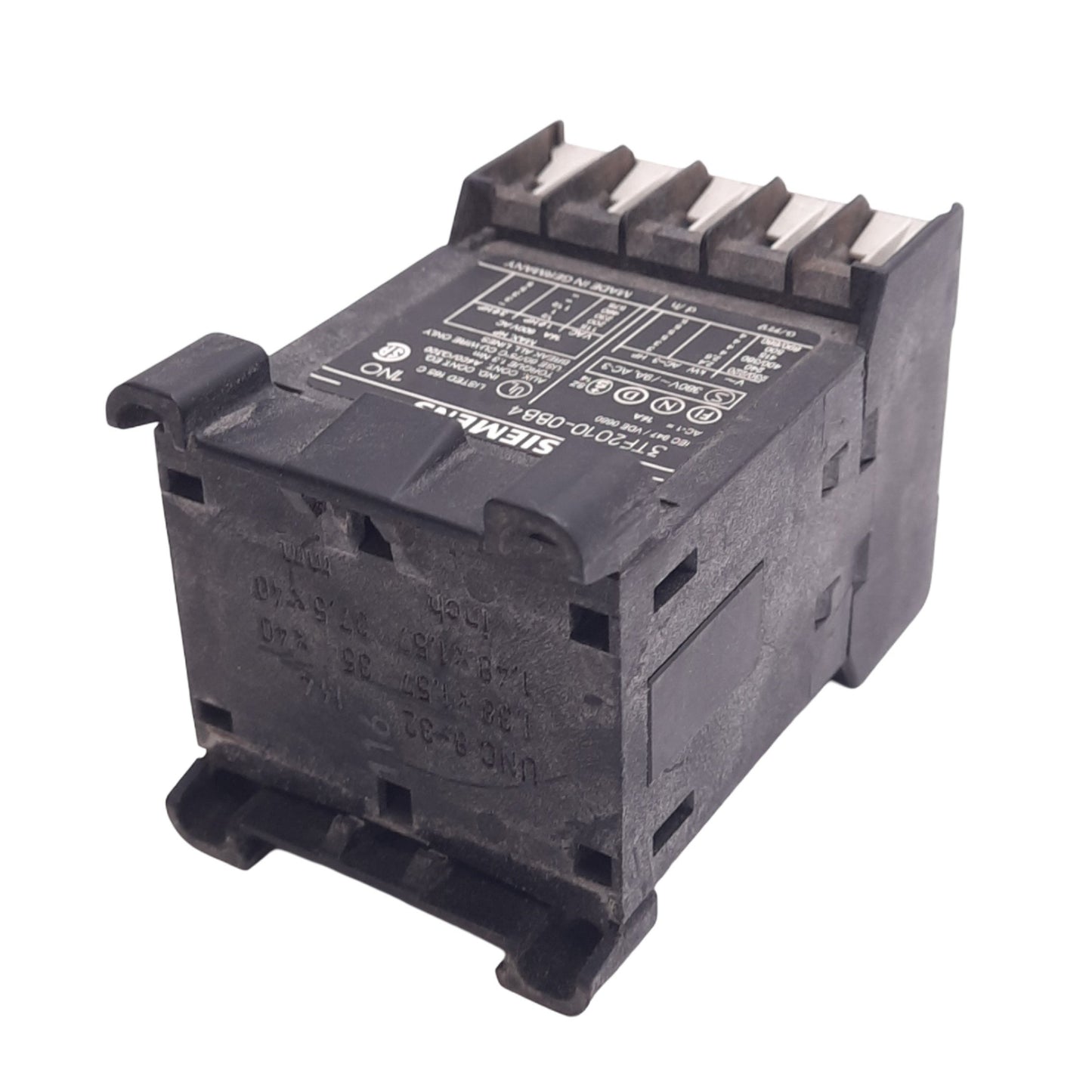 Used Siemens 3TF2010-0BB4 Contactor, 3-Pole + 1NO Aux, 3-Phase 4kW Max, 24VDC Coil