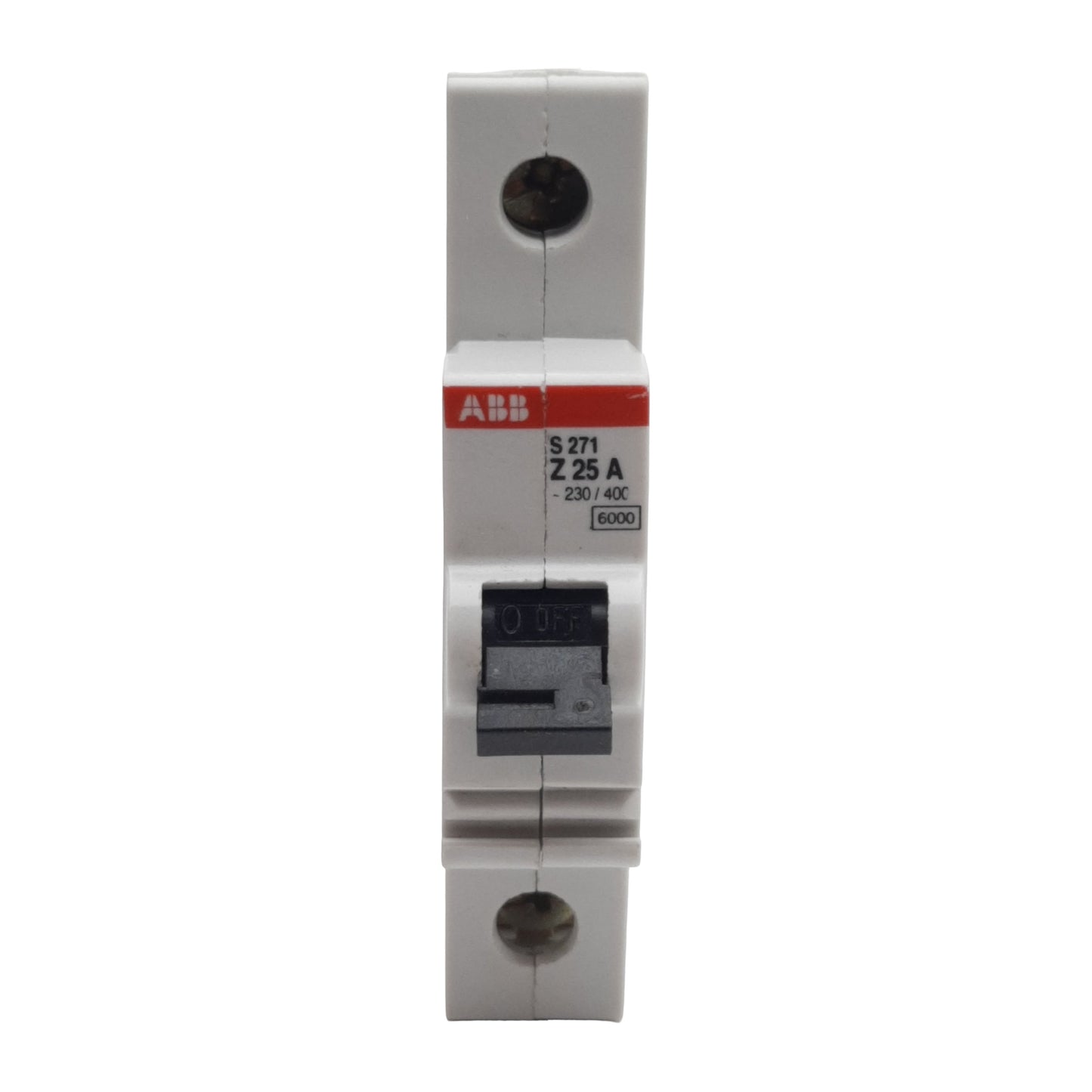 Used Lot of 2 ABB S271-Z25 Circuit Breaker, 1-Pole, 25A 230/400VAC, Z-Curve, DIN Rail