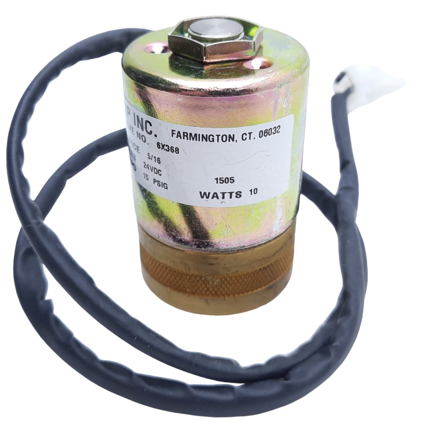 Used KIP 6X368 Solenoid Valve, Orifice 5/16", 15 PSIG, Watts 10, Coil Voltage 24V DC