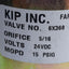 Used KIP 6X368 Solenoid Valve, Orifice 5/16", 15 PSIG, Watts 10, Coil Voltage 24V DC