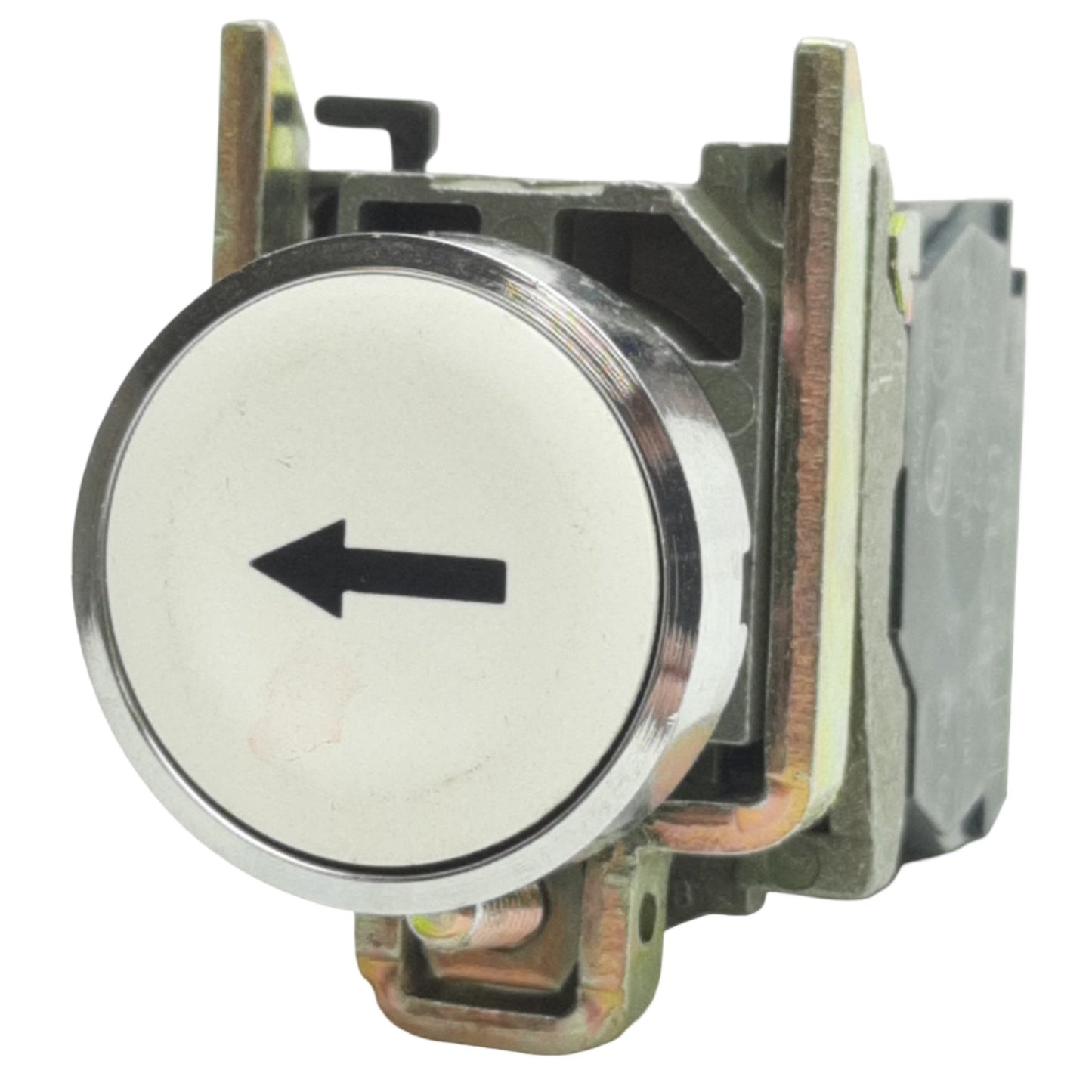 Used Schneider Electric XB4BA3341 White Momentary Left Arrow Push Button ø22mm, 1NO