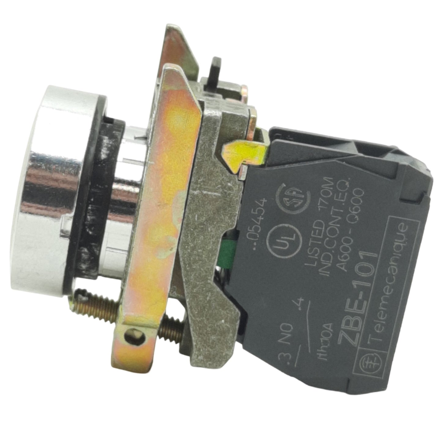 Used Schneider Electric XB4BA3341 White Momentary Left Arrow Push Button ø22mm, 1NO