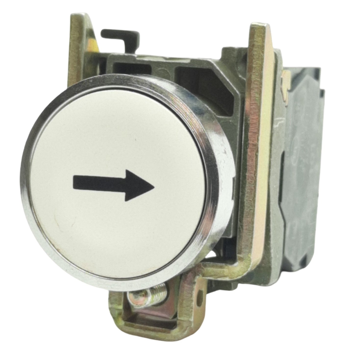 Used Schneider Electric XB4BA3341 White Momentary Right Arrow Push Button ø22mm, 1NO