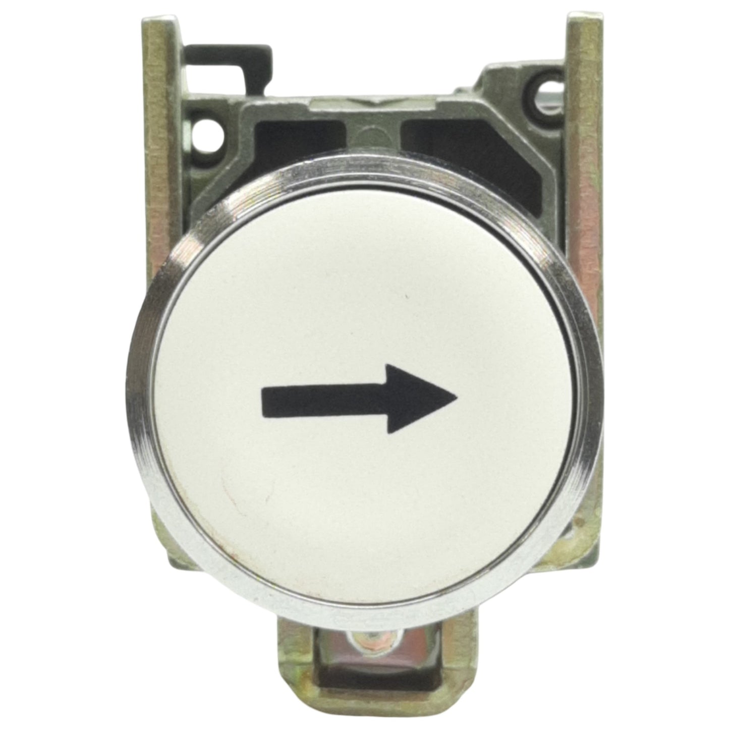 Used Schneider Electric XB4BA3341 White Momentary Right Arrow Push Button ø22mm, 1NO