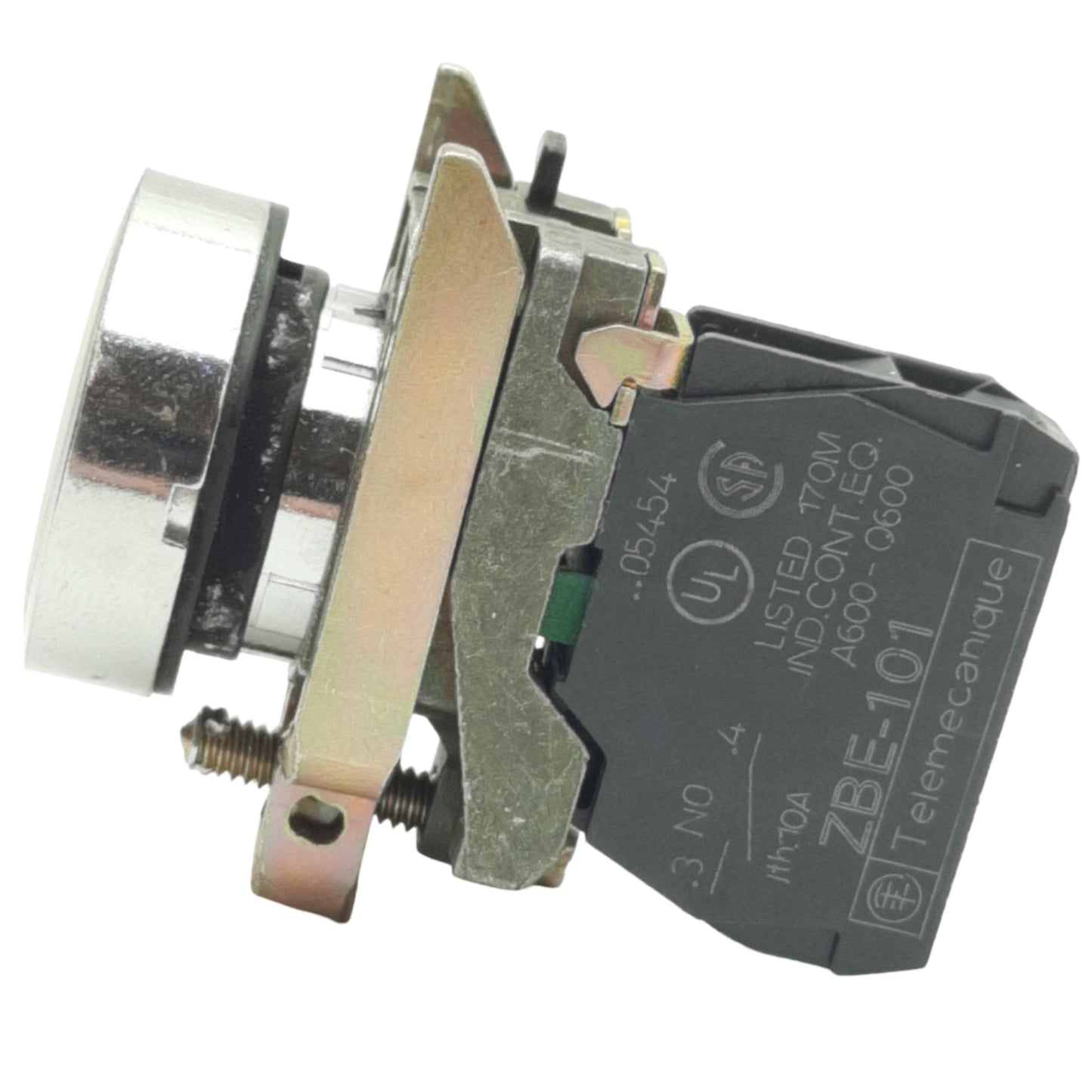 Used Schneider Electric XB4BA3341 White Momentary Right Arrow Push Button ø22mm, 1NO