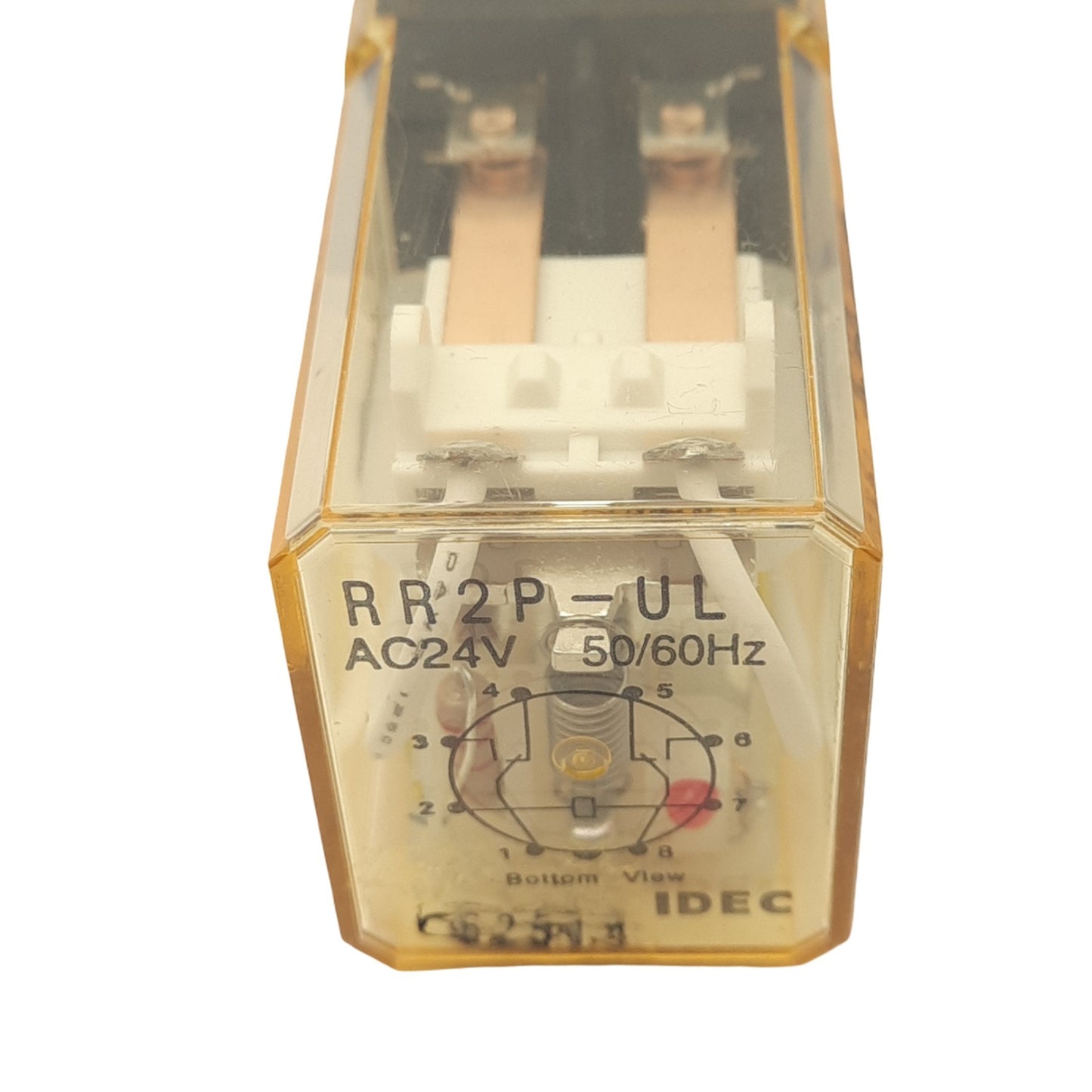 Used IDEC RR2P-ULAC24V Ice-Cube Plug-In Relay, DPDT, 8-Pin, 10A Max, 24VAC Coil