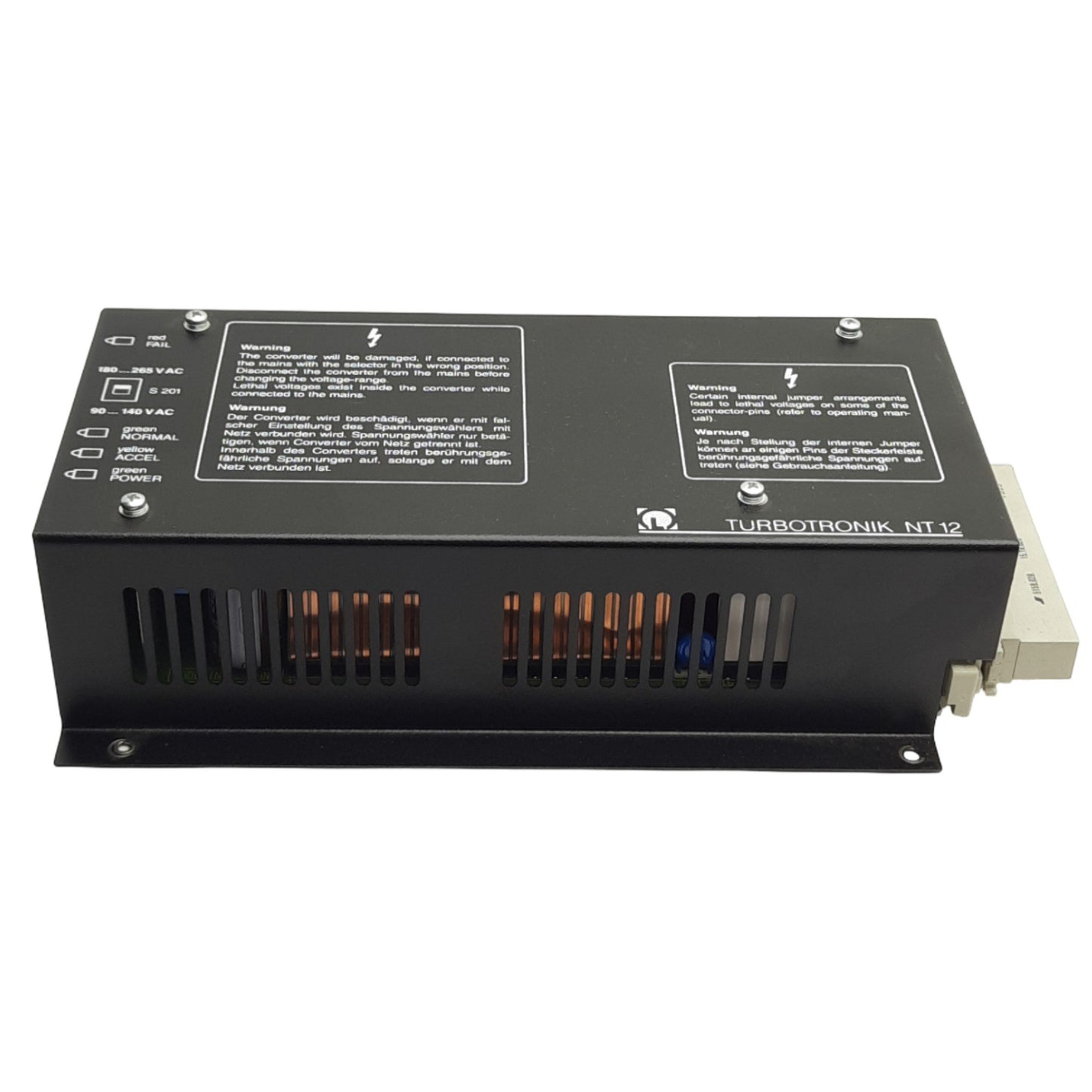 Used Leybold NT12CE 82905 Turbotronik Frequency Converter 100-120VAC, 3x 150V Outputs