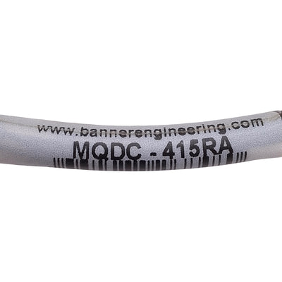 New – Open box Banner MQDC-415RA Cordset, 250V 4A, M12 Euro QD 4-Pin Female to Flying Leads, 5m