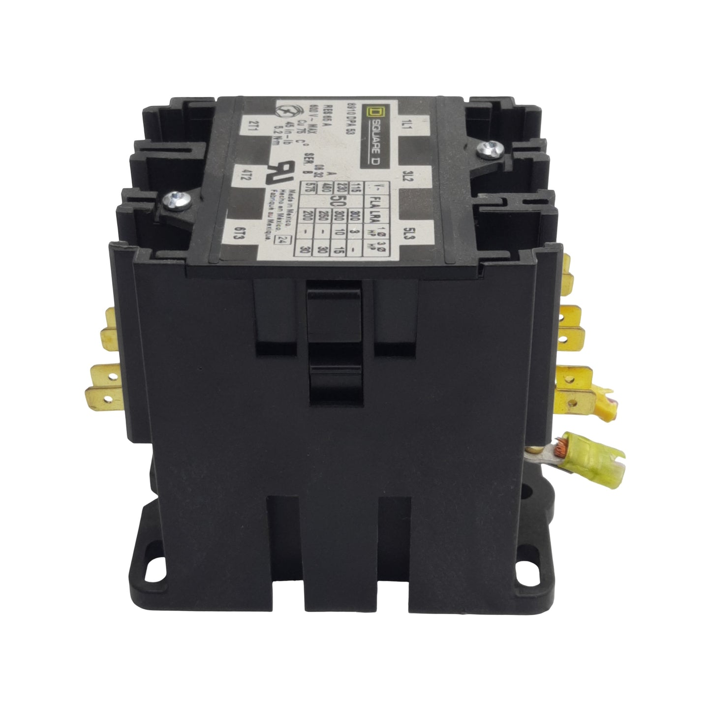 Used Square-D 8910DPA53V02 Contactor, 3-Pole 3N.O. 3PH, 50A 600VAC, 110/120VAC Coil