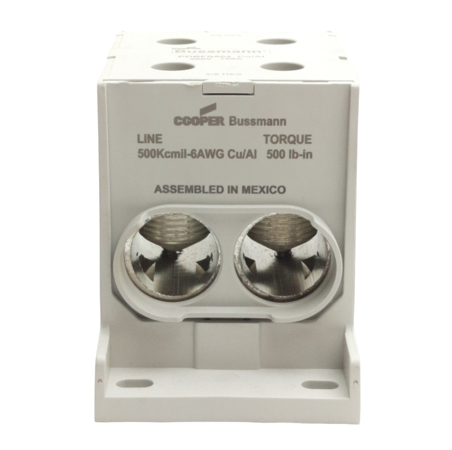 New Cooper Bussman PDBFS504 Power Distribution Block, 2x2 Line/Load, 600V 760A