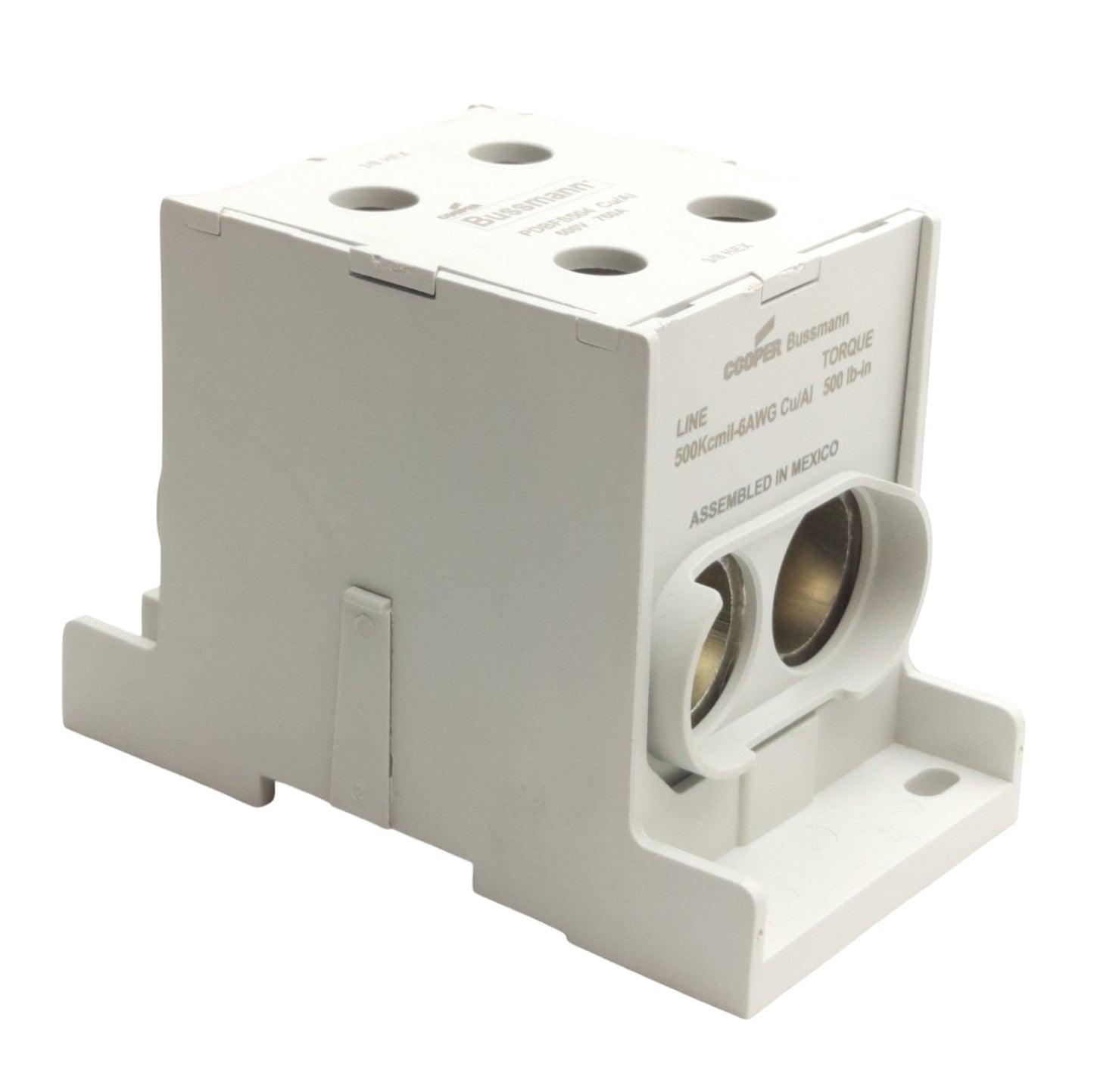 New Cooper Bussman PDBFS504 Power Distribution Block, 2x2 Line/Load, 600V 760A