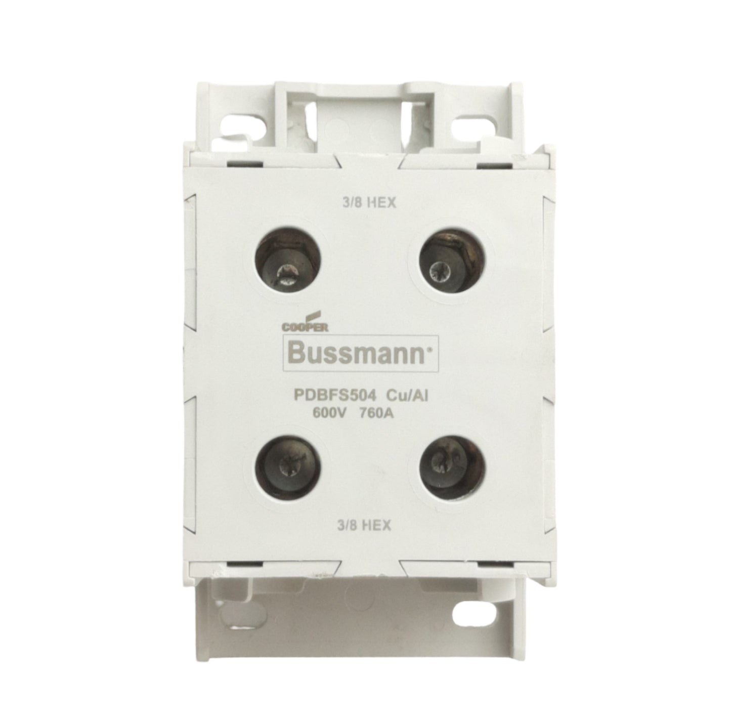 New Cooper Bussman PDBFS504 Power Distribution Block, 2x2 Line/Load, 600V 760A