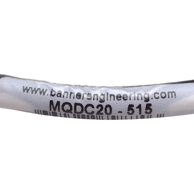 New – Open box Banner MQDC20-515 Single-Ended Cordset, 250V 4A, M12 5-Pin Female A-Coded, 5m