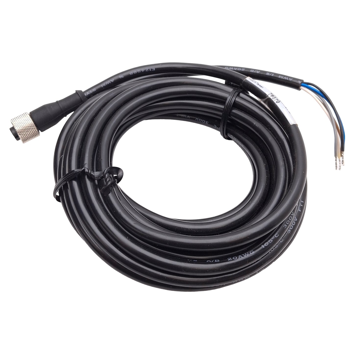 New – Open box Banner MQDC20-515 Single-Ended Cordset, 250V 4A, M12 5-Pin Female A-Coded, 5m