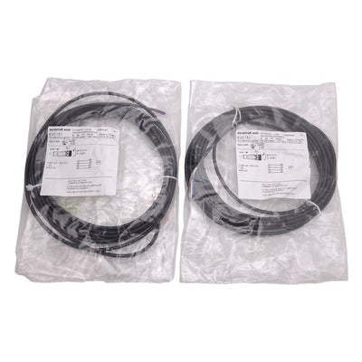 New Lot of 2 IFM EVC151 Single-Ended Cordset, 50VAC/60VDC 3A, M8 4-Pin Female, 5m