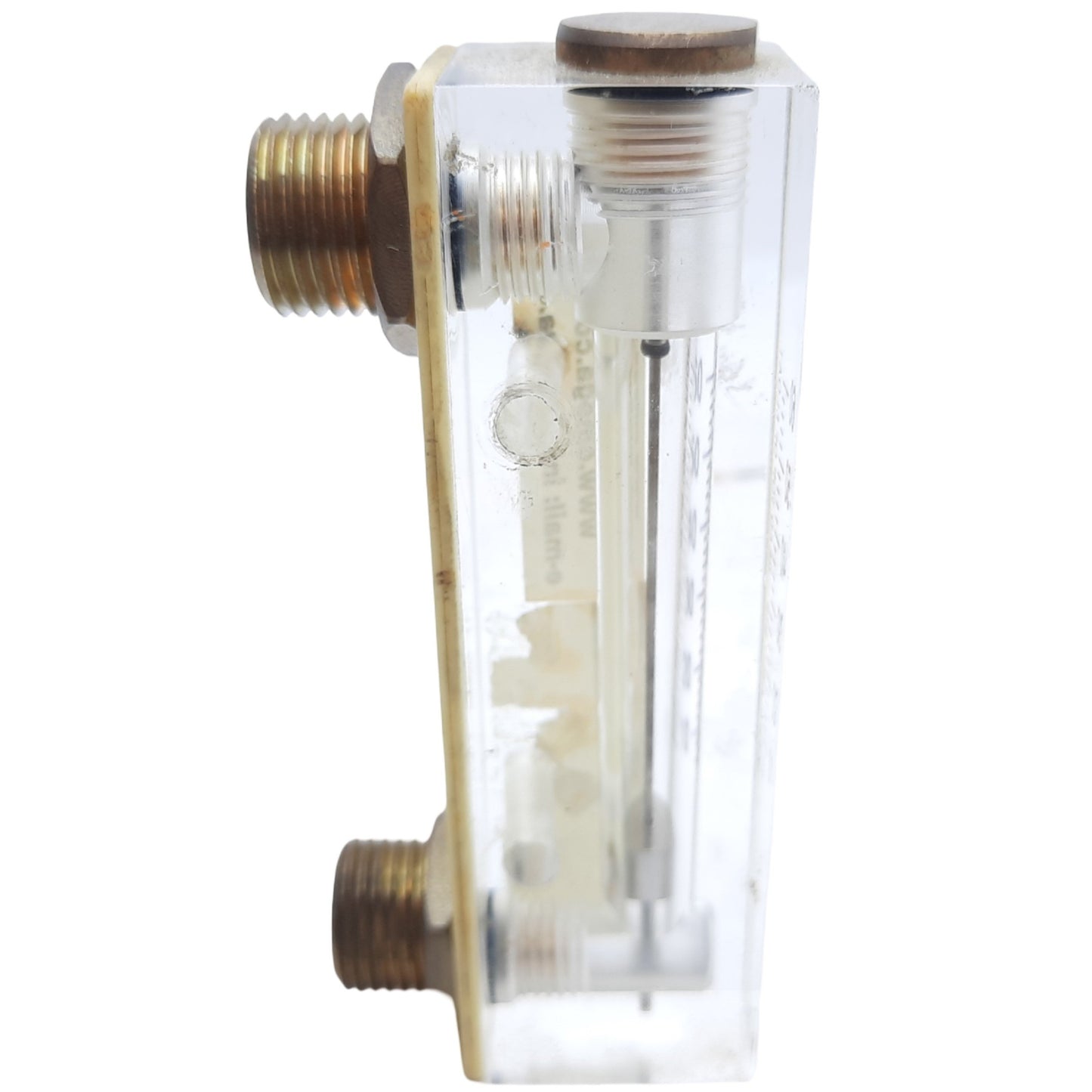 Used Omega FL4216 Acrylic Flow Meter 6-60 SCFH Air STP, Scale 40mm, Max Pres. 100 PSI