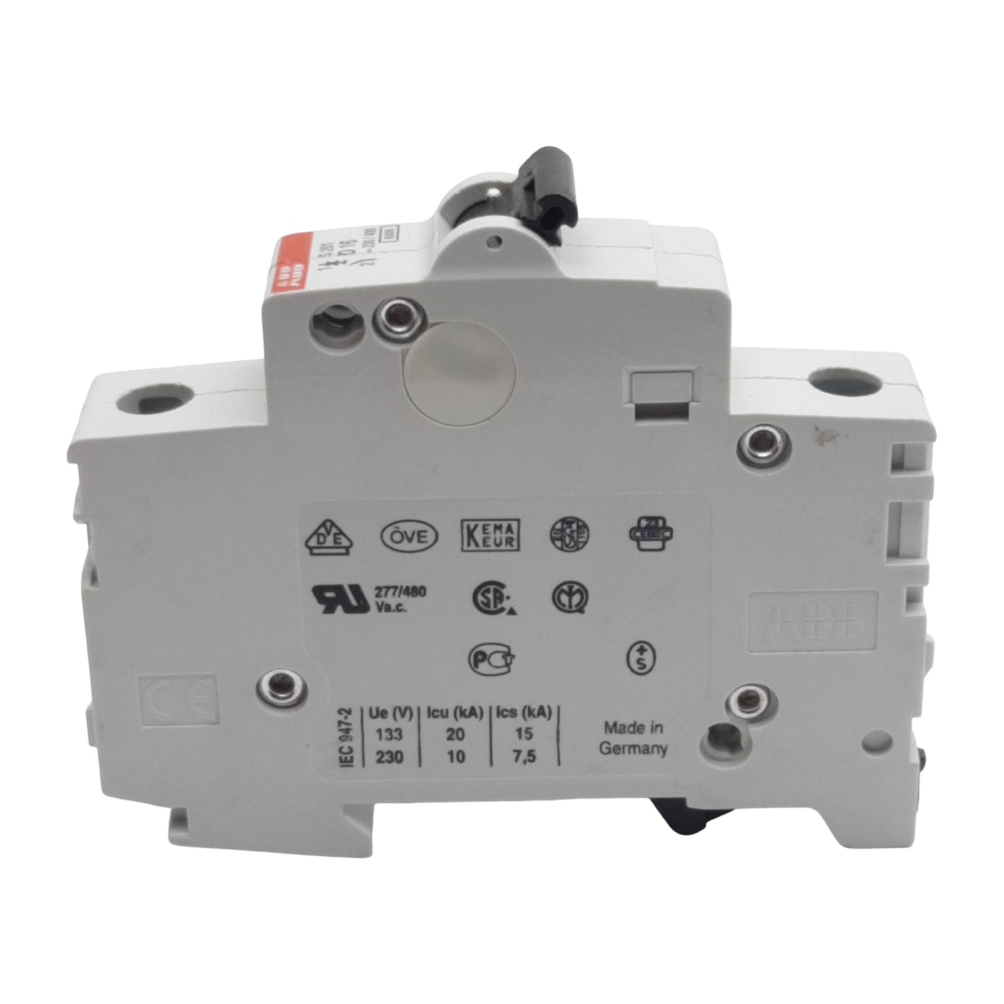 Used ABB S201-D16 Circuit Breaker, 1-Pole, 16A 230/400VAC, D-Curve, DIN Rail