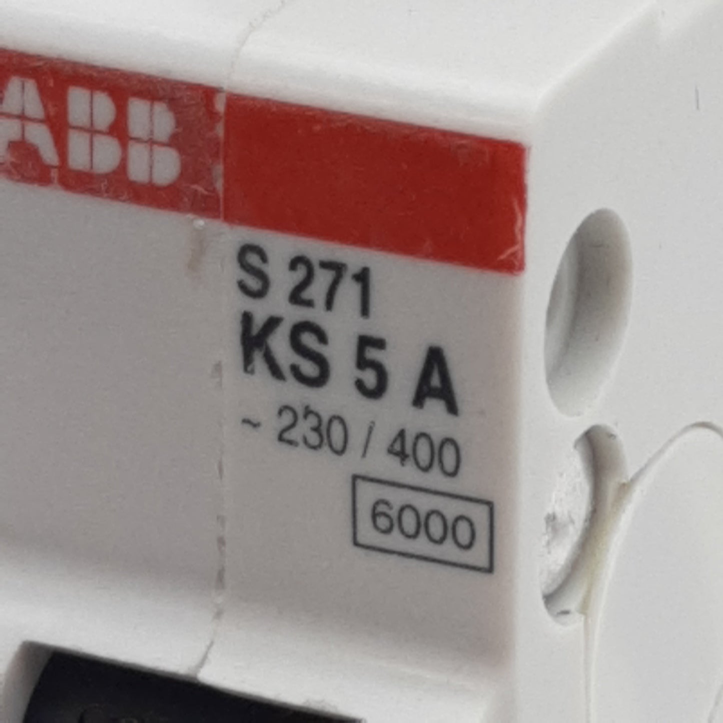 Used Lot of 2 ABB S271-KS5 Circuit Breaker, 1-Pole, 5A 230/400VAC, K-Curve, DIN Rail