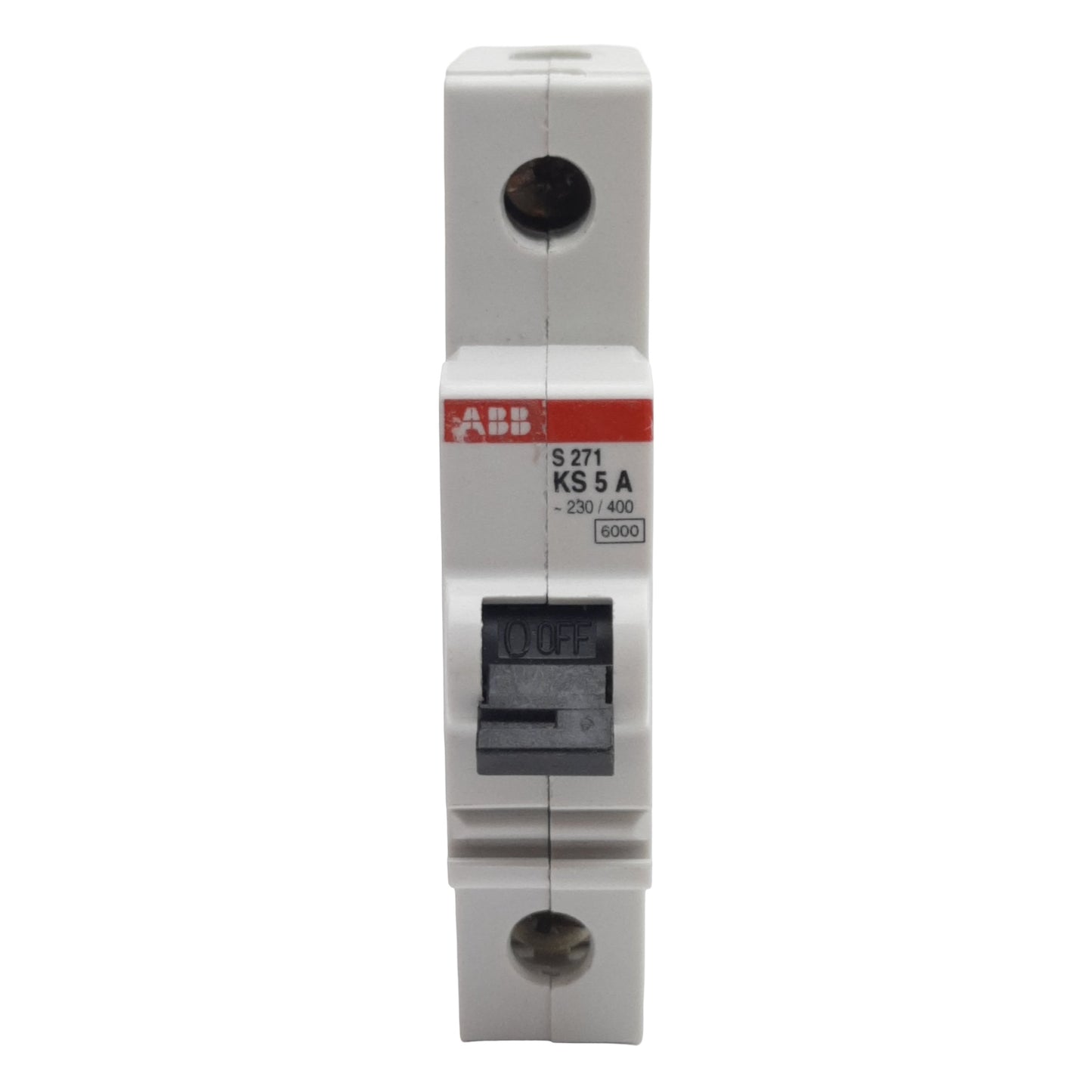 Used Lot of 2 ABB S271-KS5 Circuit Breaker, 1-Pole, 5A 230/400VAC, K-Curve, DIN Rail