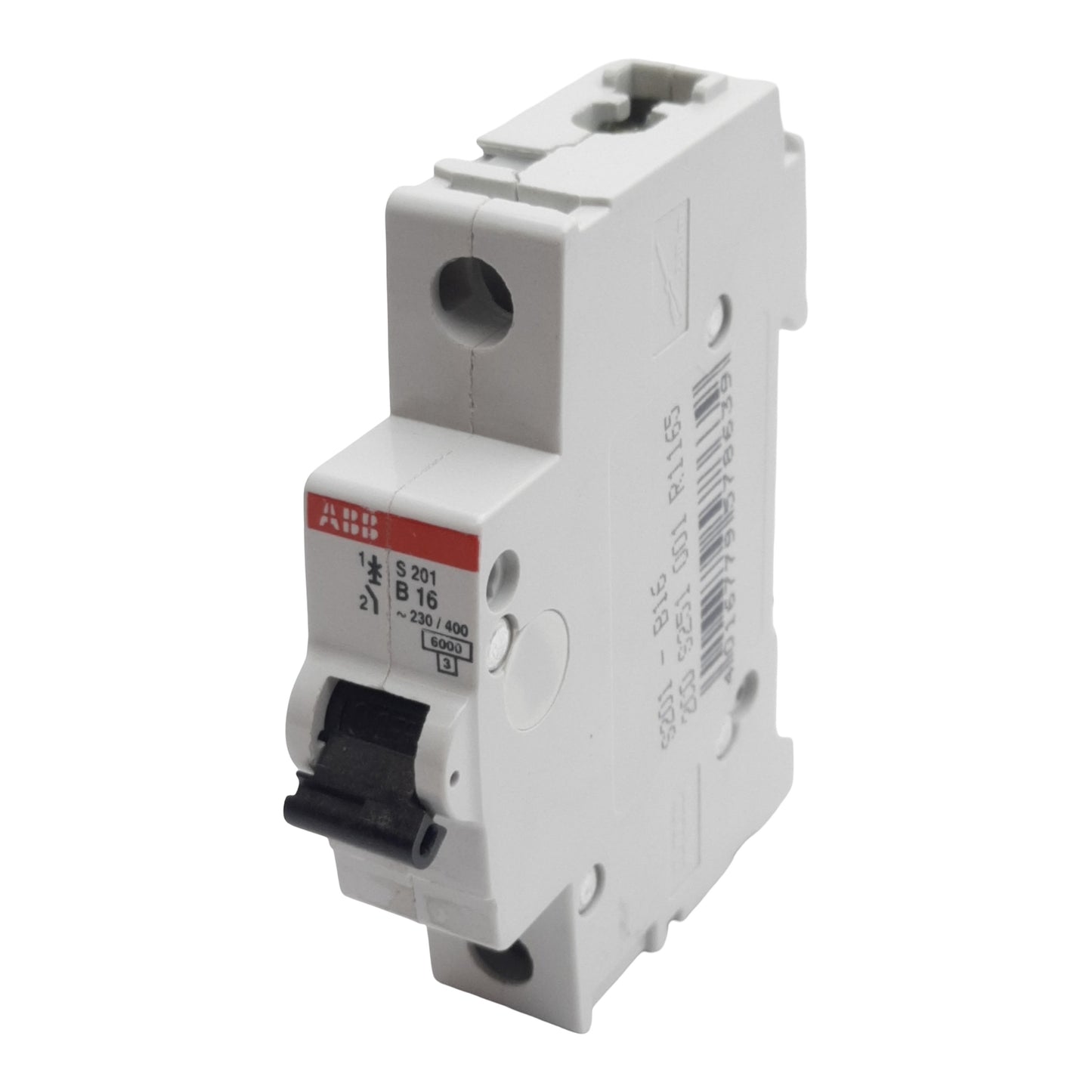 Used Lot of 2 ABB S201-B16 Circuit Breaker, 1-Pole, 16A 230/400VAC, B-Curve, DIN Rail