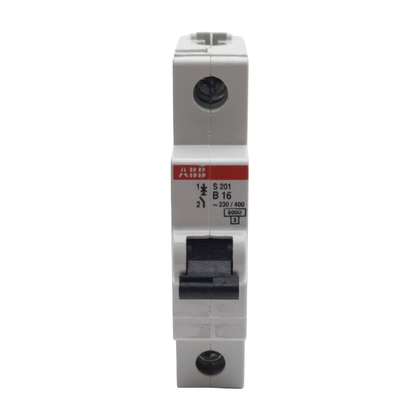 Used Lot of 2 ABB S201-B16 Circuit Breaker, 1-Pole, 16A 230/400VAC, B-Curve, DIN Rail