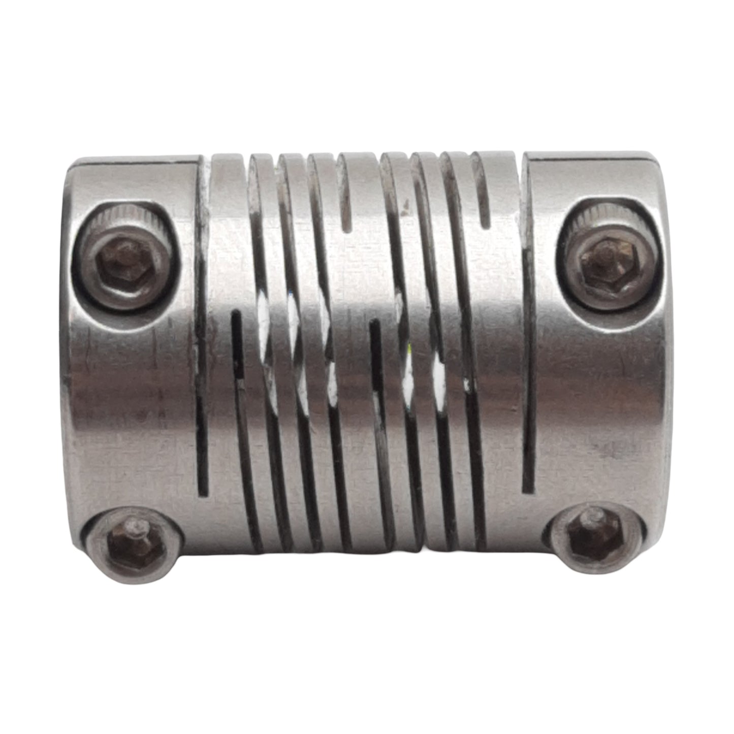 Used Stainless Steel Shaft Coupling, ø0.375in Bore, 1.1in Length x ø0.75in OD