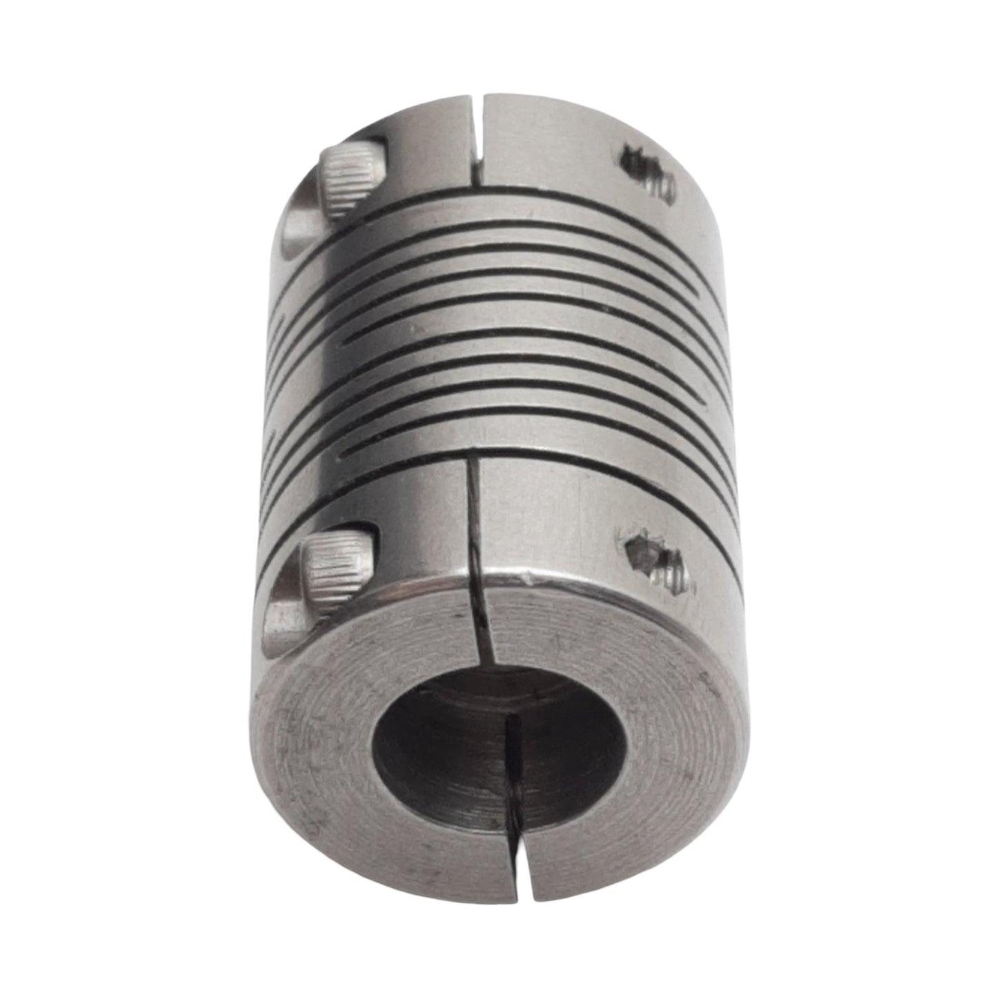 Used Stainless Steel Shaft Coupling, ø0.375in Bore, 1.1in Length x ø0.75in OD