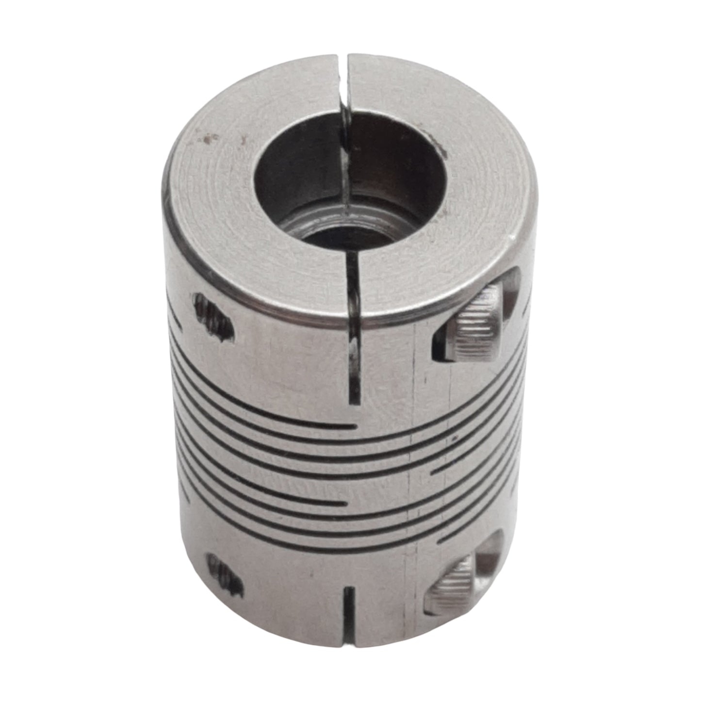 Used Stainless Steel Shaft Coupling, ø0.375in Bore, 1.1in Length x ø0.75in OD