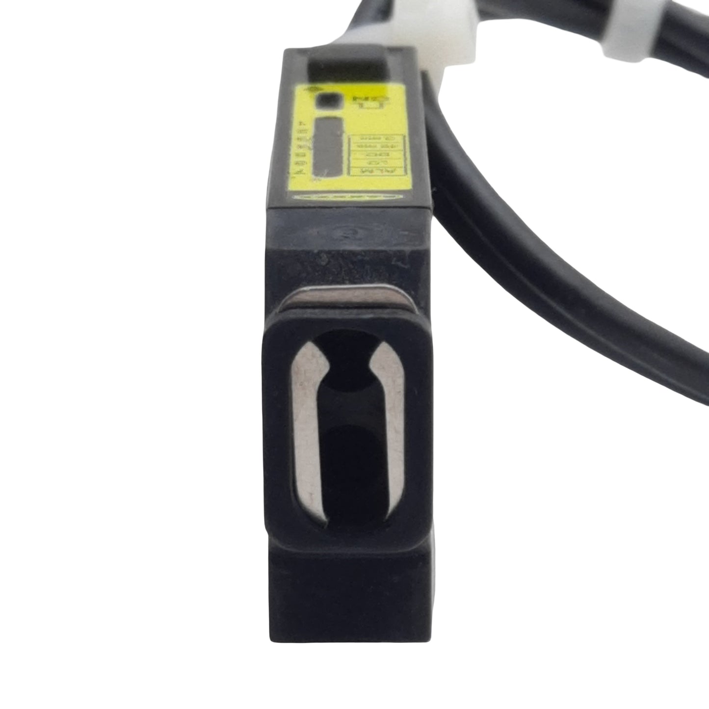 Used Banner D12EN6FV Fiber Optic Sensor, SPST NPN, 150mA, 10-30VDC, 5-Wire Lead, 0.3m