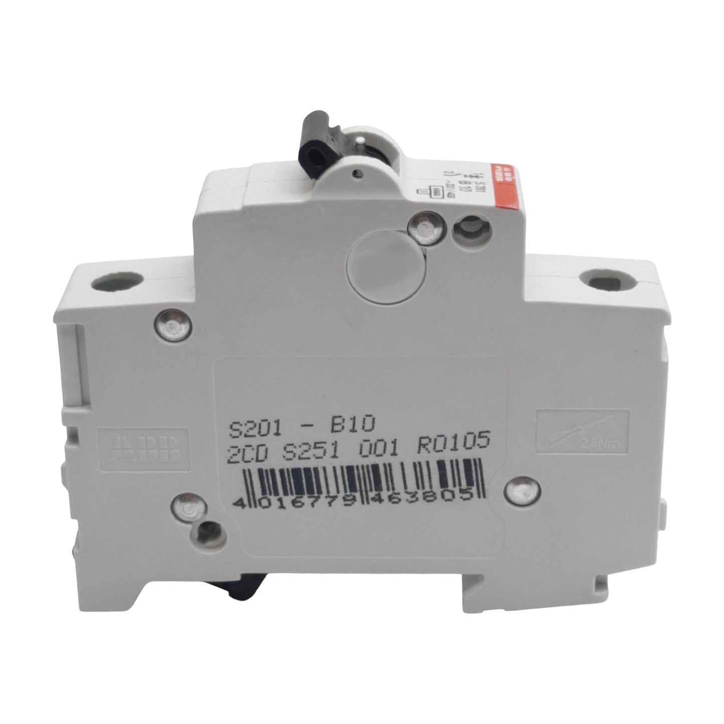 Used ABB S201-B10 Circuit Breaker, 1-Pole, 10A 230/400VAC, B-Curve, DIN Rail