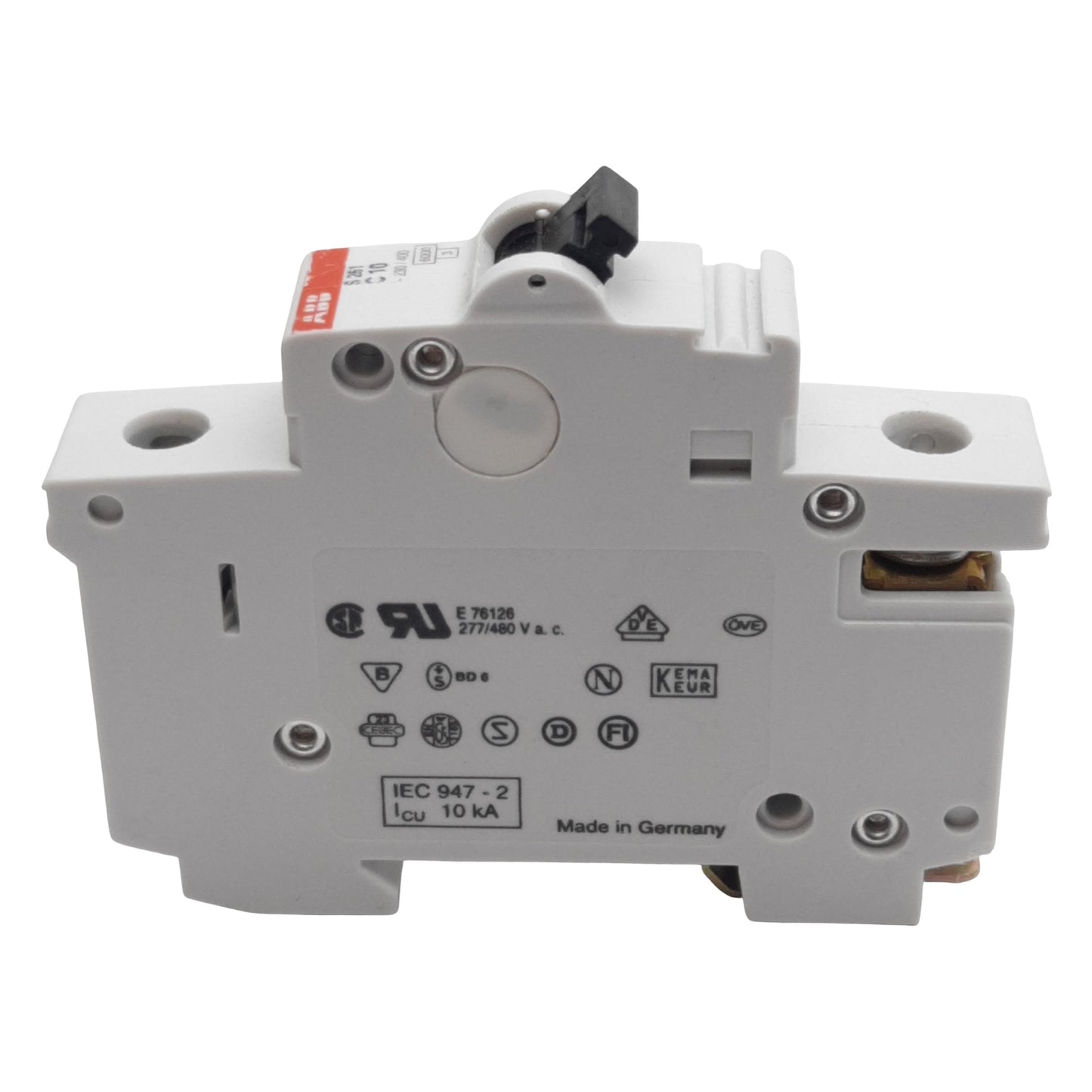 Used Lot of 2 ABB S261-C10 Circuit Breaker, 1-Pole, 10A 230/400VAC, C-Curve, DIN Rail